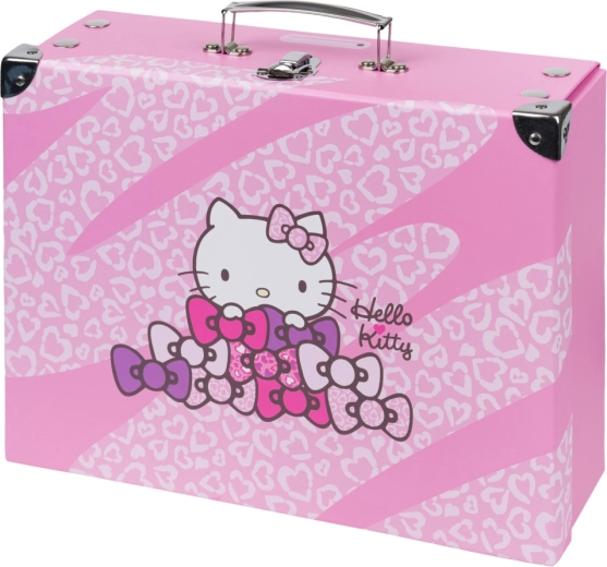 Maletín escolar plegable Baagl Hello Kitty Sweet leopard con herrajes metálicos