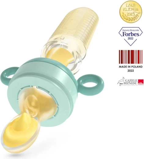 Alimentador de silicona Neno Gusto con cuchara para frutas, verduras y purés, a partir de 6 meses