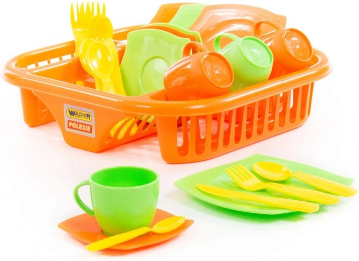 Juego de vajilla infantil con escurreplatos