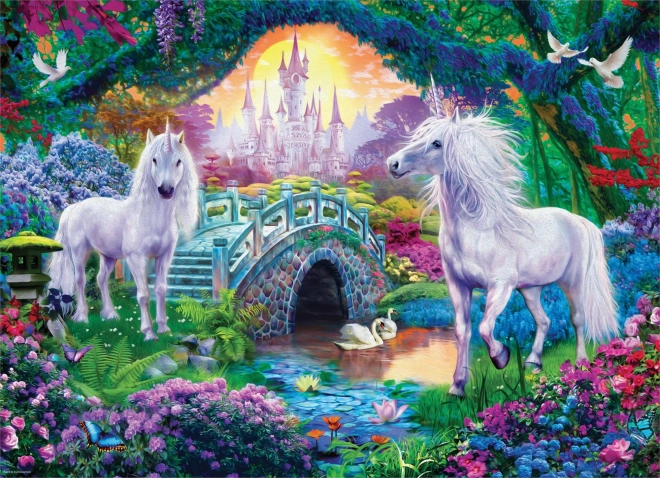 Puzzle Eurographics Unicornios en un reino de cuento XL 500 piezas