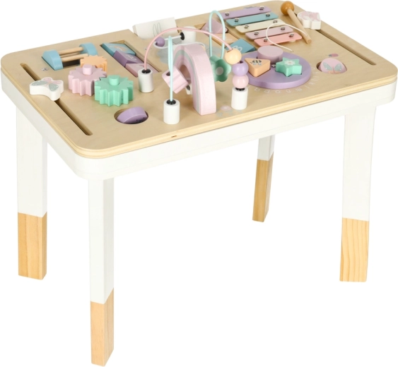 Mesa sensoriomotriz de madera 2 en 1 LULILO LUDO – rosa