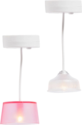 Lundby set de iluminación para casa de muñecas: 2 lámparas LED colgantes con temporizador