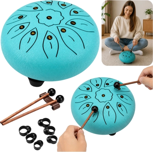 Tambor de lengüetas de acero de 11 tonos para meditación, yoga y musicoterapia