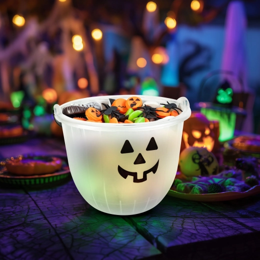 Cubo decorativo de Halloween con motivo de calabaza o fantasma - 1 unidad