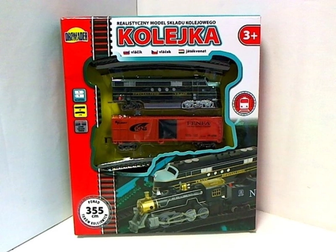 Tren infantil con locomotora y vagón de carga 355 cm