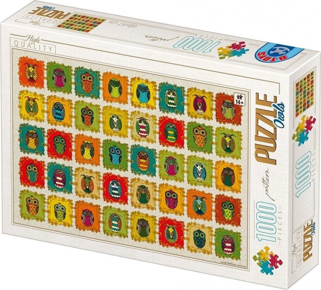 Puzzle patrón: búhos 1000 piezas