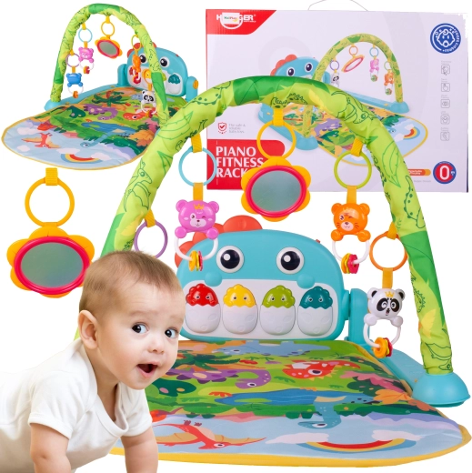 Alfombra de juego con pianito, luz y sonido para bebés