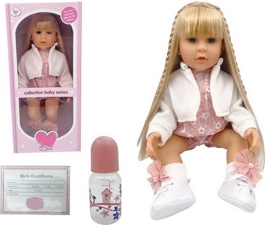 Muñeca Madej con cabello rubio largo de 52 cm
