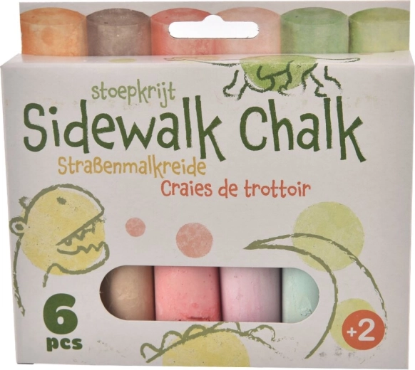 Tizas de acera de colores jumbo, 6 uds.