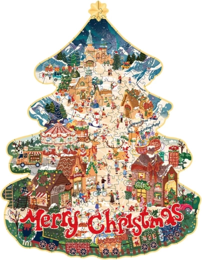 RoboTime Rowood rompecabezas de madera Pueblo navideño