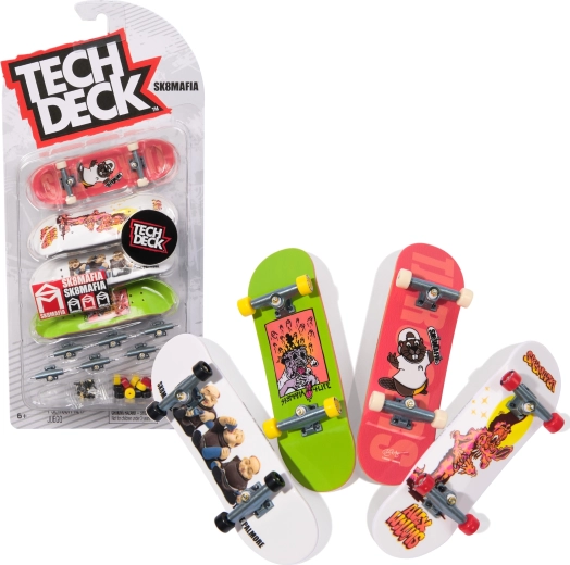 Tech Deck fingerboard set de 4 mini monopatines de dedo SK8MAFIA