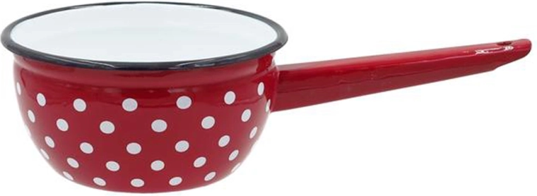 Cazo esmaltado de 1,5 l con lunares rojos