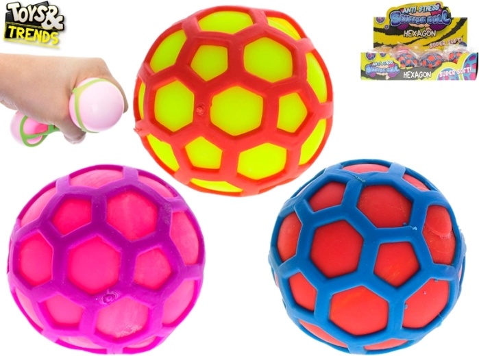 Pelota antiestrés elástica Hexagon – Toys&Trends