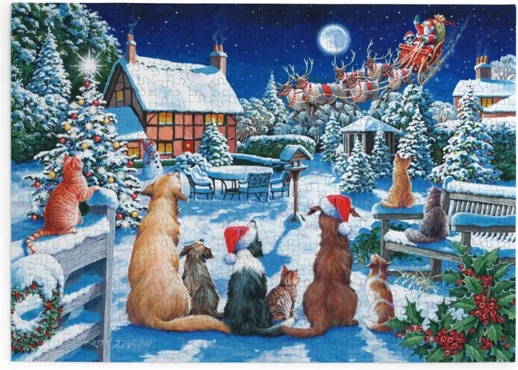 Puzzle Las patas de Santa con 500 piezas grandes