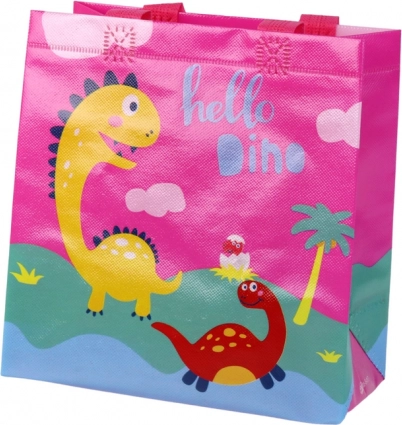 Bolsa de regalo dinosaurio rosa 23 × 21,5 × 11 cm