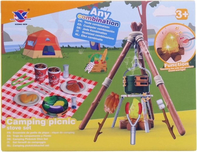 Kit para campistas con caja de plástico