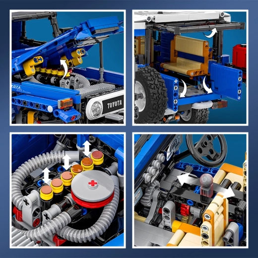 Set de construcción de vehículo todoterreno azul, 2101 piezas