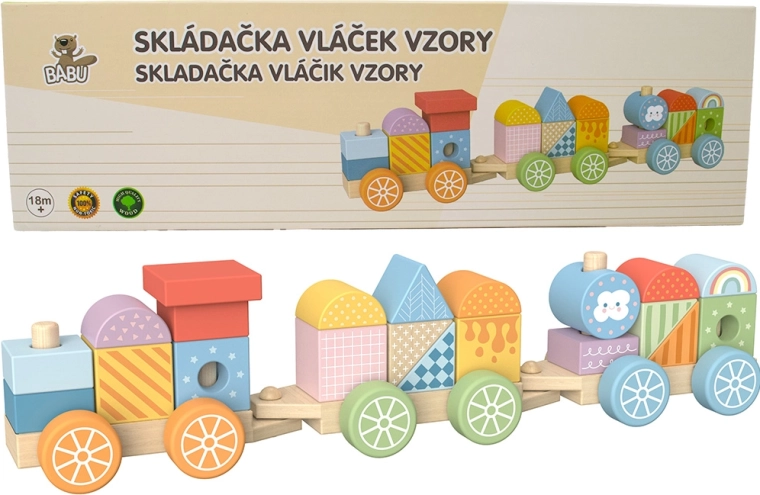 Babu tren de madera Arcoíris