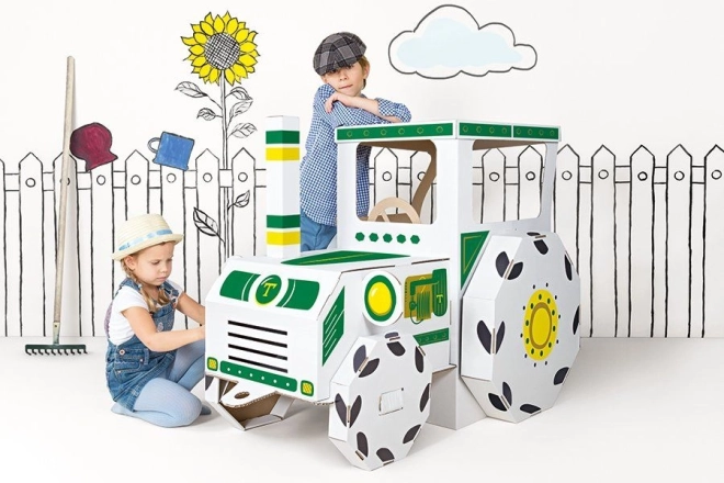 Gran tractor de cartón para niños