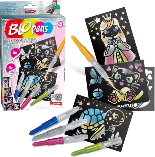 Rotuladores soplables metálicos Blopens, set de 8 uds.