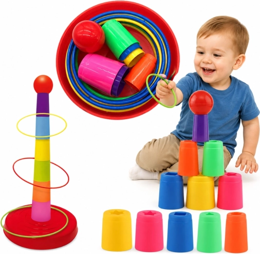 Juego Woopie de lanzamiento de aros a un objetivo
