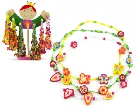 Set de cuentas de madera para collar, 72 uds., 20 cm