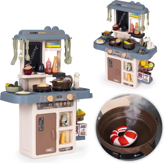 Cocina infantil con sonidos y luces, vapor y agua, 55 piezas