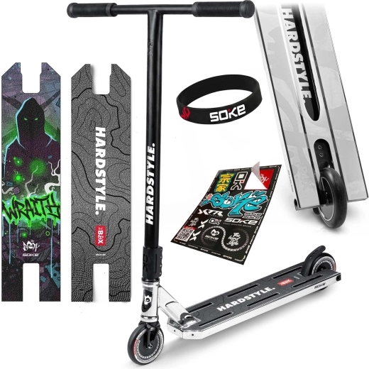 Patinete freestyle Soke box plateado-negro