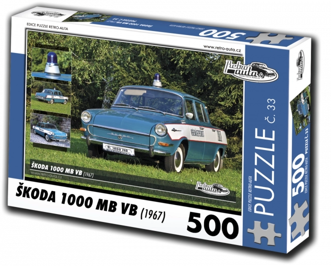 Puzzle Retro-coches Škoda 1000 MB VB (1967) 500 piezas