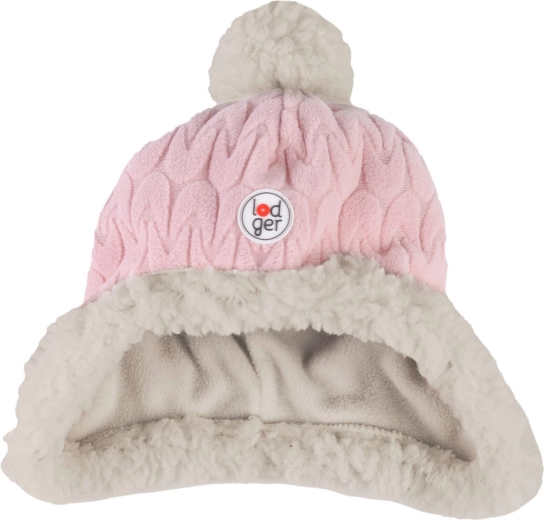 Gorro de forro polar Lodger Hatter Empire Fleece Sensitive con pompón rosa (3–6 meses)