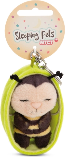 Llavero NICI Abejita dormida en cesto verde 12 cm
