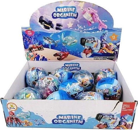 Set de construcción de animales marinos en esfera transparente
