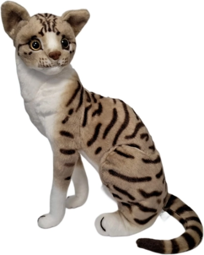 Gatito de peluche beige y blanco con rayas - 1 unidad