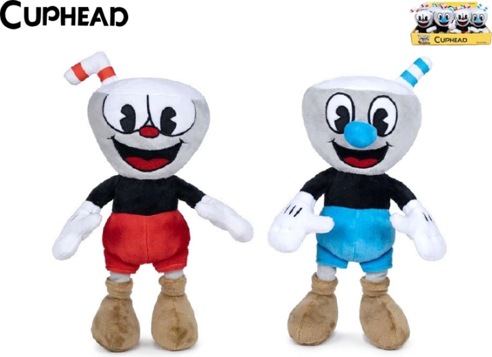 Muñecos de peluche CUPHEAD y MUGMAN 25 cm