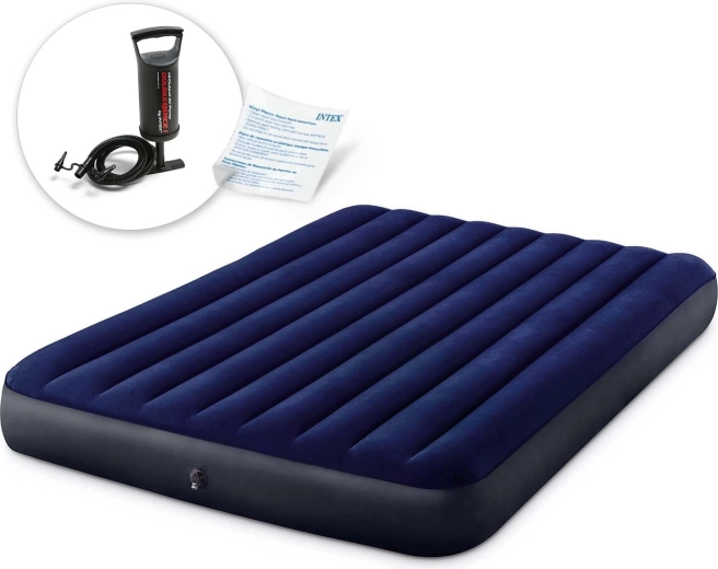 Colchón hinchable con bomba manual 203 × 152 × 25 cm INTEX