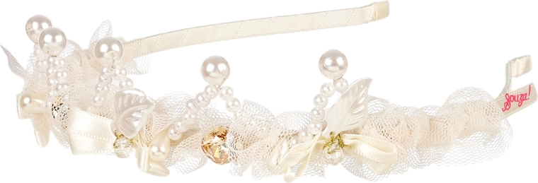 ¡Souza! Diadema para el cabello Juno en color crema con perlitas