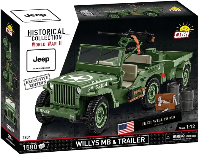 Cobi Jeep Willys MB con remolque 1:12 Executive Edition
