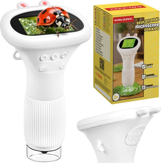 Microscopio digital educativo KRUZZEL 1000× blanco