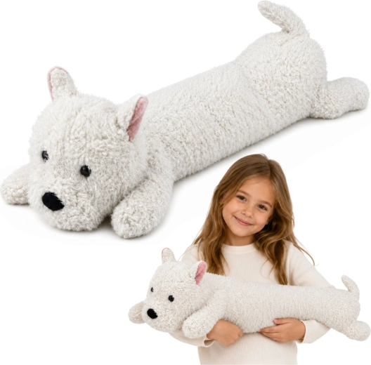 Perro de peluche grande West Highland blanco 90 cm - 1 unidad