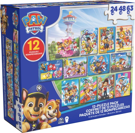 Puzzle PAW PATROL 12 en 1 – gran set de puzzles infantiles