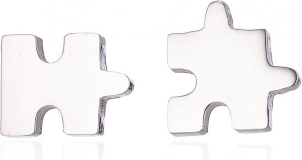 Pendientes de acero tipo puzzle de acero quirúrgico 316L