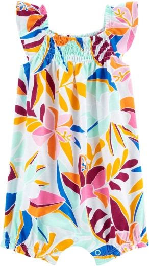 Mono de verano Carter’s para niña con estampado floral – NB