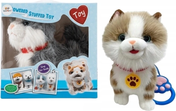 Gatita de peluche interactiva con correa