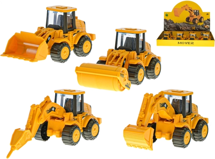 Vehículo de construcción 13 cm con mecanismo de inercia, 4 tipos, 8 uds en caja