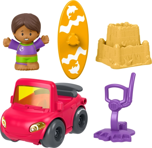 Fisher-Price Little People set con cochecito, figura y accesorios – día en la playa