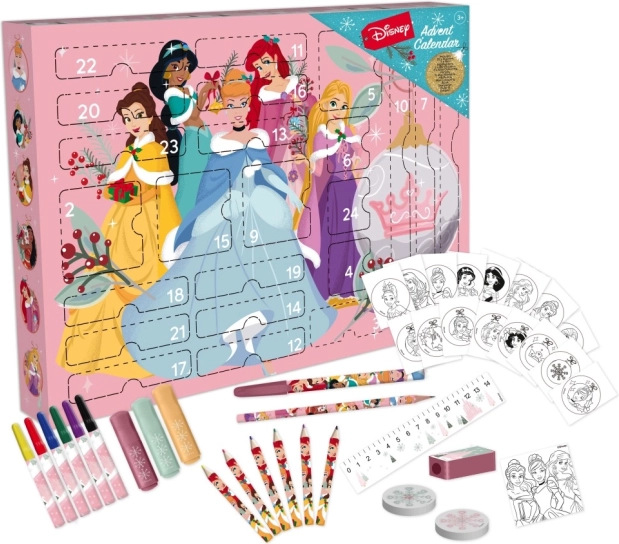 Calendario de Adviento Disney Princesas – set creativo de papelería