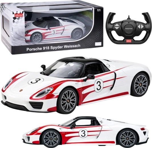 Coche RC Porsche 918 Spyder Weissach 1:14 blanco – Rastar