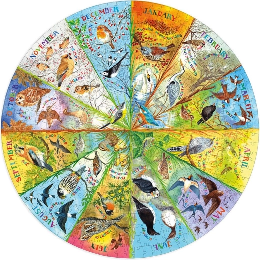 Puzzle redondo Gibsons RSPB: pájaros del año (500 piezas)
