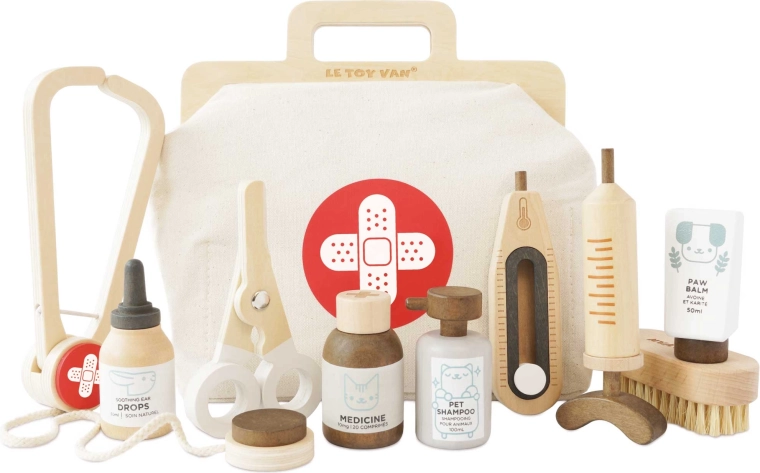 Le Toy Van maletín veterinario de madera para niños