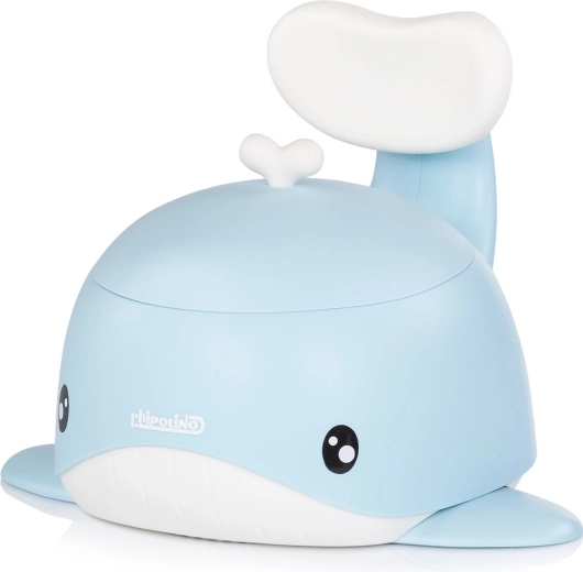Orinal infantil Chipolino con respaldo ballena azul